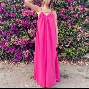 Nasty Gal pink flowy maxi dress